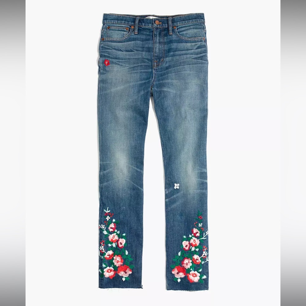 Madewell High-Rise Slim Boyjean: Embroidered Edition sz 27